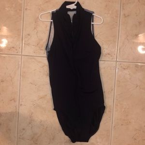 Ainsliewear Navy New York Zip Front Leotard